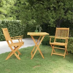 Folding garden dining table 3 pieces solid acacia wood by , Garden sets - Ref: Foro24-3058253, Price: 160,35 €, Discount: %