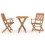 Folding garden dining table 3 pieces solid acacia wood by , Garden sets - Ref: Foro24-3058253, Price: 164,04 €, Discount: %