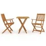 Folding garden dining table 3 pieces solid acacia wood by , Garden sets - Ref: Foro24-3058253, Price: 160,35 €, Discount: %