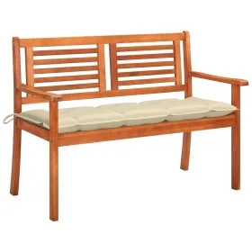 2-Sitzer-Gartenbank aus massivem Eukalyptusholz und Kissen 120 cm von , Gartenbänke - Ref: Foro24-3060986, Preis: 186,07 €, R...