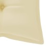 Banco de jardín 2 plazas madera maciza eucalipto y cojín 120 cm de , Bancos de jardín - Ref: Foro24-3060986, Precio: 188,77 €