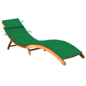 Garden lounger with solid acacia wood cushion by , Loungers - Ref: Foro24-3061577, Price: 178,84 €, Discount: %