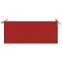 Batavia solid teak wood bench with red cushion 120 cm by , garden benches - Ref: Foro24-3062160, Price: 208,75 €, Discount: %