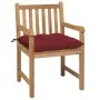 Garden chairs 2 pcs teak wood with red cushions by , Garden chairs - Ref: Foro24-3062754, Price: 314,37 €, Discount: %