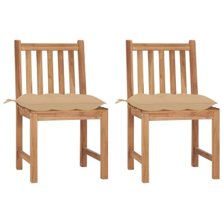 Gartenstühle 2 Einheiten aus massivem Teakholz mit Kissen von , Gartenstühle - Ref: Foro24-3062934, Preis: 231,21 €, Rabatt: %