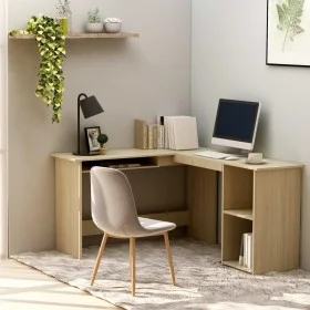 L-förmiger Schreibtisch aus Eichensperrholz, 120 x 140 x 75 cm von vidaXL, Schreibtische - Ref: Foro24-800750, Preis: 124,62 ...