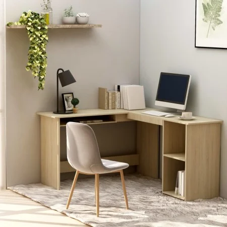 L-förmiger Schreibtisch aus Eichensperrholz, 120 x 140 x 75 cm von vidaXL, Schreibtische - Ref: Foro24-800750, Preis: 124,62 ...