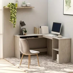 L-förmiger Schreibtisch Sperrholz grauer Beton 120x140x75 cm von vidaXL, Schreibtische - Ref: Foro24-800751, Preis: 103,70 €,...