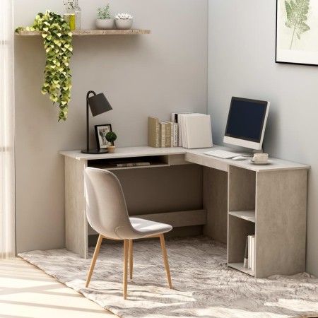 L-förmiger Schreibtisch Sperrholz grauer Beton 120x140x75 cm von vidaXL, Schreibtische - Ref: Foro24-800751, Preis: 111,57 €,...