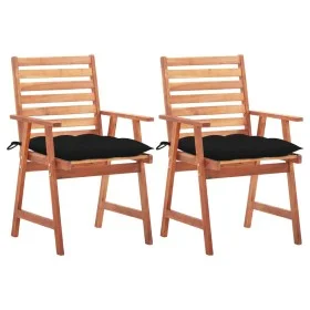 Garden dining chairs 2 pcs solid acacia wood and cushions by , Garden chairs - Ref: Foro24-3064342, Price: 159,59 €, Discount: %