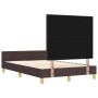 Estructura de cama con cabecera Marrón oscuro 120 x 200 cm tela