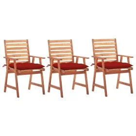 Garden dining chairs 3 units solid acacia wood and cushions by , Garden chairs - Ref: Foro24-3064368, Price: 211,45 €, Discou...