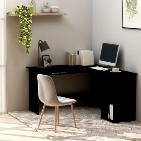 Escritorio forma de L madera contrachapada negro 120x140x75 cm de vidaXL, Escritorios - Ref: Foro24-800748, Precio: 118,52 €,...