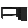 Escritorio forma de L madera contrachapada negro 120x140x75 cm de vidaXL, Escritorios - Ref: Foro24-800748, Precio: 118,52 €,...
