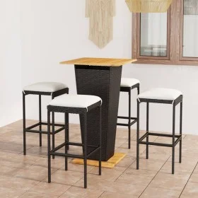 5-piece garden bar furniture set and black PE rattan cushions by , Garden sets - Ref: Foro24-3064850, Price: 262,18 €, Discou...