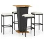 5-teiliges Garten-Barmöbel-Set und schwarze PE-Rattan-Kissen von , Gartensets - Ref: Foro24-3064850, Preis: 262,17 €, Rabatt: %
