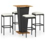 5-teiliges Garten-Barmöbel-Set und schwarze PE-Rattan-Kissen von , Gartensets - Ref: Foro24-3064850, Preis: 266,03 €, Rabatt: %