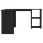 Escritorio forma de L madera contrachapada negro 120x140x75 cm de vidaXL, Escritorios - Ref: Foro24-800748, Precio: 118,52 €,...