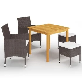 Brown 5-Piece Garden Dining Set by , Garden sets - Ref: Foro24-3067686, Price: 312,29 €, Discount: %