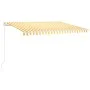 Manual retractable awning with yellow and white LED 400x300 cm by , Awnings - Ref: Foro24-3068903, Price: 357,01 €, Discount: %