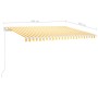 Manual retractable awning with yellow and white LED 400x300 cm by , Awnings - Ref: Foro24-3068903, Price: 338,01 €, Discount: %