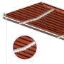 Automatic awning LED wind sensor orange brown 400x350 cm by , Awnings - Ref: Foro24-3068995, Price: 613,70 €, Discount: %