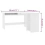 L-förmiger Schreibtisch Sperrholz weiß 120x140x75 cm von vidaXL, Schreibtische - Ref: Foro24-800747, Preis: 121,67 €, Rabatt: %