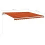 Automatic awning LED wind sensor orange brown 400x350 cm by , Awnings - Ref: Foro24-3068995, Price: 613,70 €, Discount: %