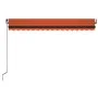 Manual retractable awning with LED light 400x350 cm orange and brown by , Awnings - Ref: Foro24-3069185, Price: 440,67 €, Dis...