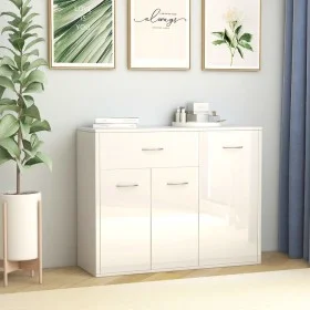 Glossy white plywood sideboard 88x30x70 cm by vidaXL, Sideboards - Ref: Foro24-800681, Price: 100,41 €, Discount: %