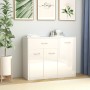 Glossy white plywood sideboard 88x30x70 cm by vidaXL, Sideboards - Ref: Foro24-800681, Price: 108,72 €, Discount: %
