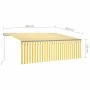Manual retractable awning with blind and yellow white LED 4x3 m by , Awnings - Ref: Foro24-3069423, Price: 381,98 €, Discount: %