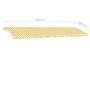Toldo de pie retráctil manual amarillo y blanco 600x300 cm de , Toldos - Ref: Foro24-3069598, Precio: 631,15 €, Descuento: %
