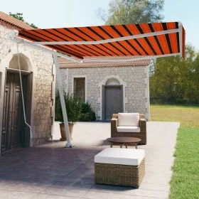 Orange und braune einziehbare manuelle Fußmarkise 400x350 cm von , Markisen - Ref: Foro24-3069620, Preis: 485,22 €, Rabatt: %