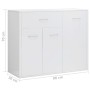 Aparador de madera contrachapada blanco brillante 88x30x70 cm de vidaXL, Aparadores - Ref: Foro24-800681, Precio: 112,63 €, D...