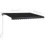 Manual retractable awning with LED anthracite gray 400x300 cm by , Awnings - Ref: Foro24-3069744, Price: 464,45 €, Discount: %