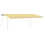 Manuell einziehbare Markise mit gelben und weißen Stangen 6x3 m von , Markisen - Ref: Foro24-3069998, Preis: 646,14 €, Rabatt: %