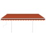 Manuell einziehbare Markise mit orangefarbenen und braunen Stangen 4x3,5 m von , Markisen - Ref: Foro24-3070020, Preis: 453,5...
