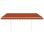 Manuell einziehbare Markise mit orangefarbenen und braunen Stangen 4x3,5 m von , Markisen - Ref: Foro24-3070020, Preis: 446,5...
