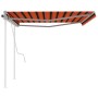 Manuell einziehbare Markise mit orangefarbenen und braunen Stangen 4x3,5 m von , Markisen - Ref: Foro24-3070020, Preis: 453,5...
