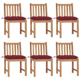 Garden chairs 6 units solid teak wood with cushions by , Garden chairs - Ref: Foro24-3073139, Price: 709,75 €, Discount: %
