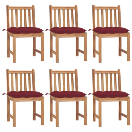 Garden chairs 6 units solid teak wood with cushions by , Garden chairs - Ref: Foro24-3073139, Price: 707,77 €, Discount: %