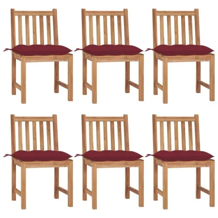 Gartenstühle 6 Einheiten aus massivem Teakholz mit Kissen von , Gartenstühle - Ref: Foro24-3073139, Preis: 705,04 €, Rabatt: %