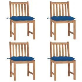 Garden chairs 4 units solid teak wood with cushions by , Garden chairs - Ref: Foro24-3073113, Price: 454,54 €, Discount: %
