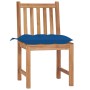 Sillas de jardín 4 unidades madera maciza de teca con cojines de , Sillas de jardín - Ref: Foro24-3073113, Precio: 465,49 €, ...