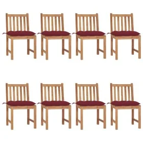 Garden chairs 8 units solid teak wood with cushions by , Garden chairs - Ref: Foro24-3073166, Price: 920,60 €, Discount: %