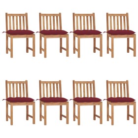 Gartenstühle 8 Einheiten aus massivem Teakholz mit Kissen von , Gartenstühle - Ref: Foro24-3073166, Preis: 1,00 €, Rabatt: %