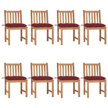 Gartenstühle 8 Einheiten aus massivem Teakholz mit Kissen von , Gartenstühle - Ref: Foro24-3073166, Preis: 939,52 €, Rabatt: %