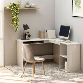 L-förmiger Schreibtisch Sperrholz weiß glänzend 120x140x75 cm von vidaXL, Schreibtische - Ref: Foro24-800753, Preis: 131,50 €...