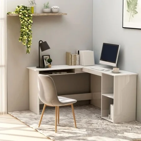 L-förmiger Schreibtisch Sperrholz weiß glänzend 120x140x75 cm von vidaXL, Schreibtische - Ref: Foro24-800753, Preis: 131,50 €...